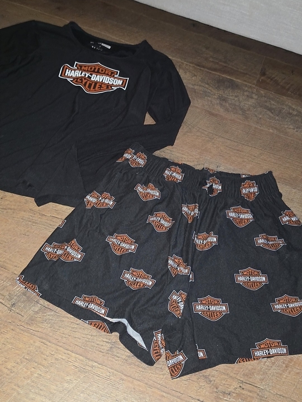 Harley-Davidson Black & Orange Women's Pajama Set